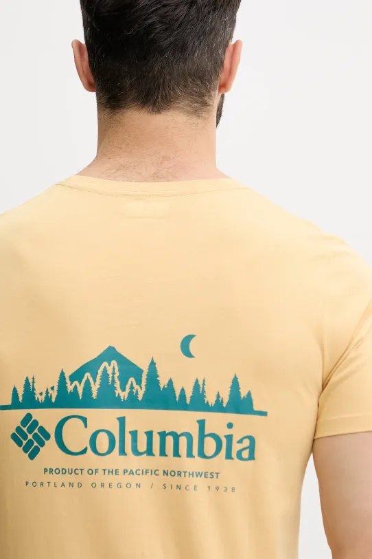 Columbia t-shirt bawełniany Rapid Ridge żółty 1934824.