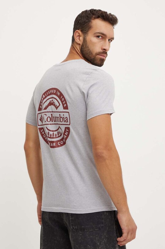 Одежда Хлопковая футболка Columbia 1934824. серый