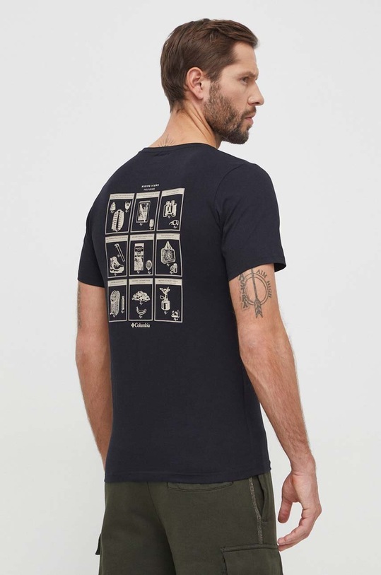 Columbia t-shirt bawełniany Rapid Ridge czarny 1934824.