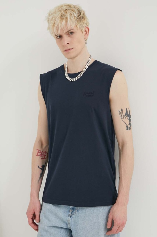 Superdry t-shirt bawełniany regular granatowy M6010820A.98T