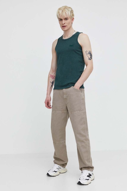 Bavlněné tričko Superdry M6010819A.R6T zelená SS24