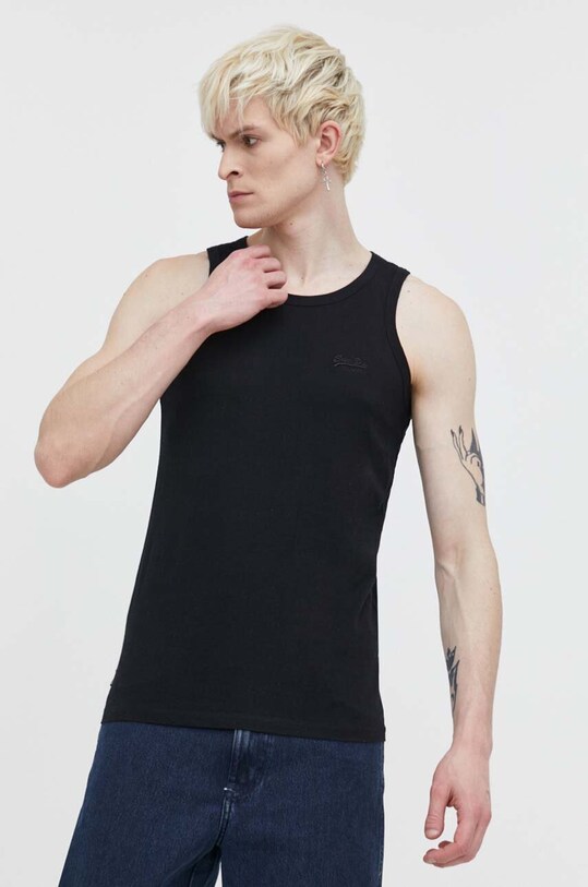 Superdry t-shirt bawełniany czarny M6010819A.02A