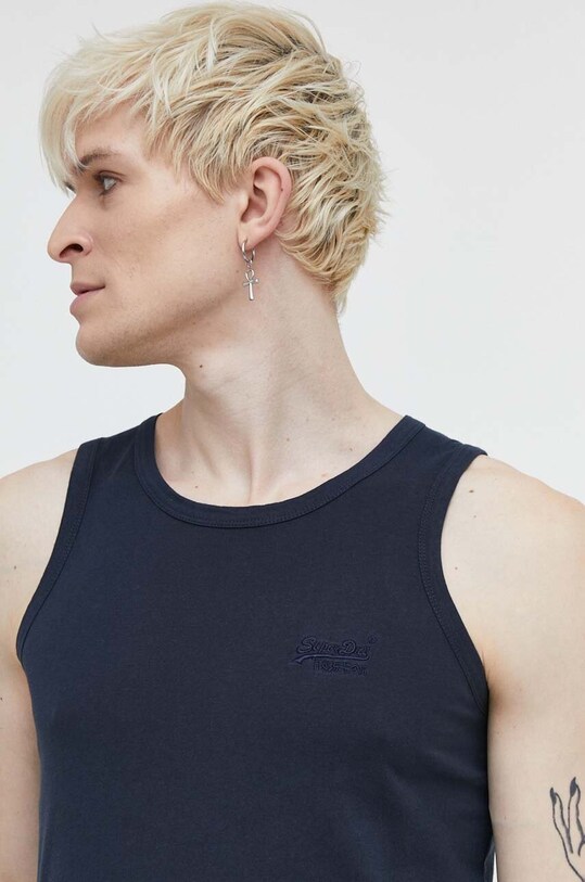 Superdry t-shirt bawełniany bawełna granatowy M6010819A.98T