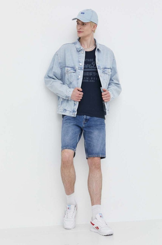 Bavlněný top Superdry M6010814A.98T námořnická modř SS24