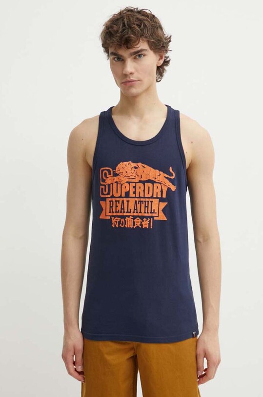 Superdry tricou print bleumarin M6010818A.2AU
