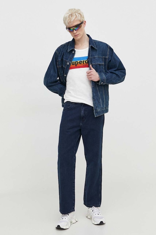 Superdry t-shirt bawełniany M6010816A.1ZX biały SS24