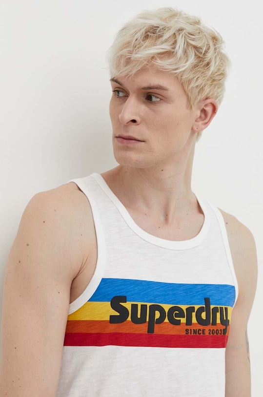 Superdry t-shirt bawełniany biały M6010816A.1ZX