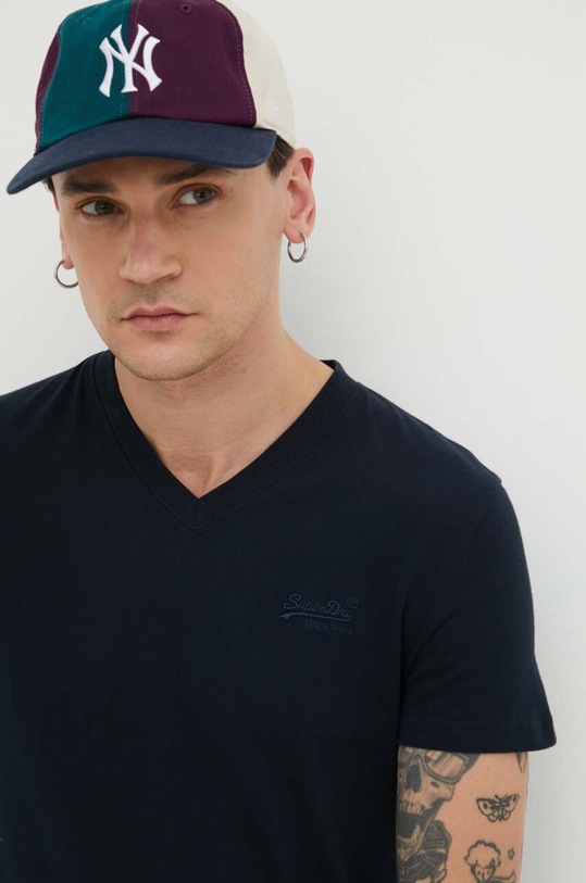 Bavlnené tričko Superdry M1011170E.98T tmavomodrá SS24