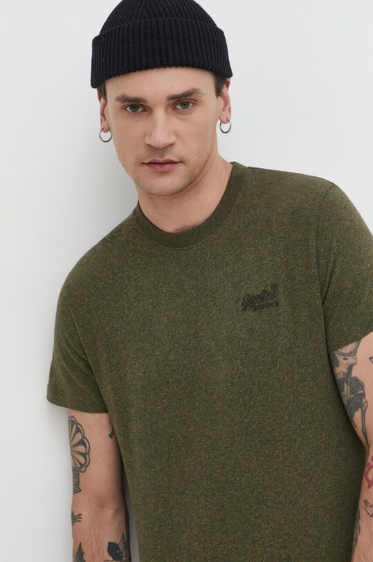Superdry t-shirt bawełniany bawełna zielony M1011245A.1BG