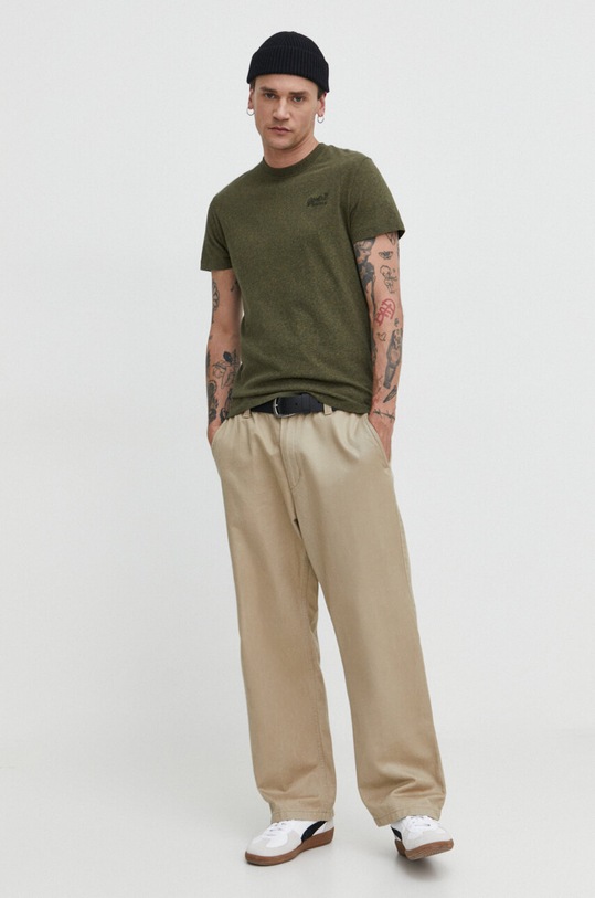 Superdry t-shirt bawełniany M1011245A.1BG zielony SS24