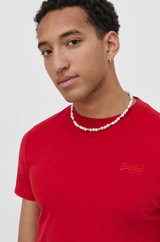 Superdry t-shirt bawełniany bawełna czerwony M1011245M.WA7
