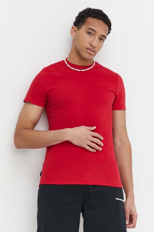 Superdry t-shirt bawełniany czerwony M1011245M.WA7