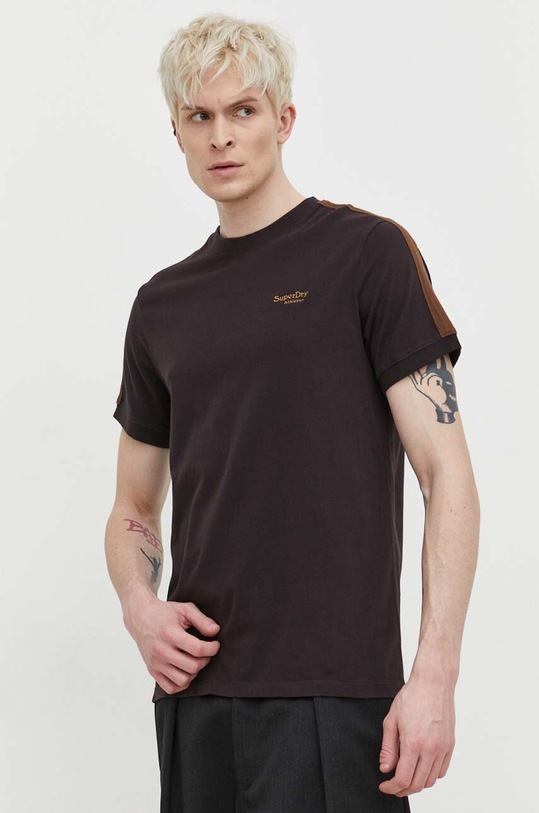 Superdry pamut póló barna M1011892A.2FK