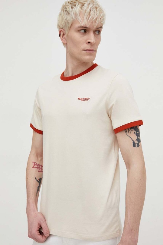Superdry pamut póló bézs M1011983A.2IK