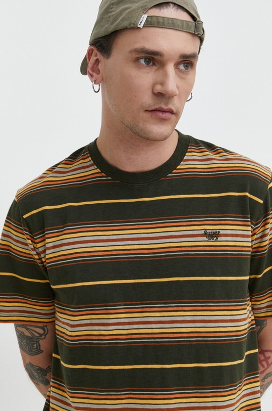 Superdry t-shirt bawełniany zielony M1011722A.9AG