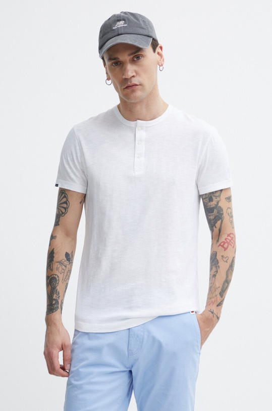 Superdry pamut póló fehér M1011890A.01C