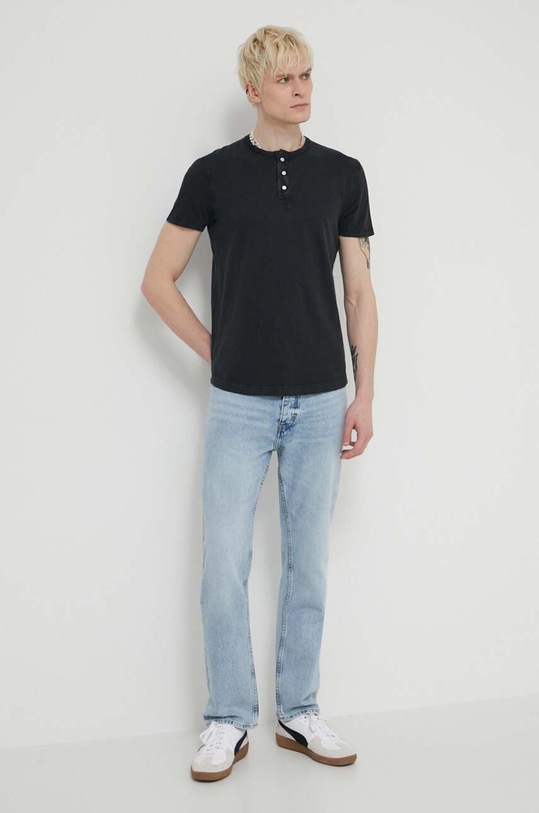 Superdry pamut póló M1011890A.02A fekete SS24