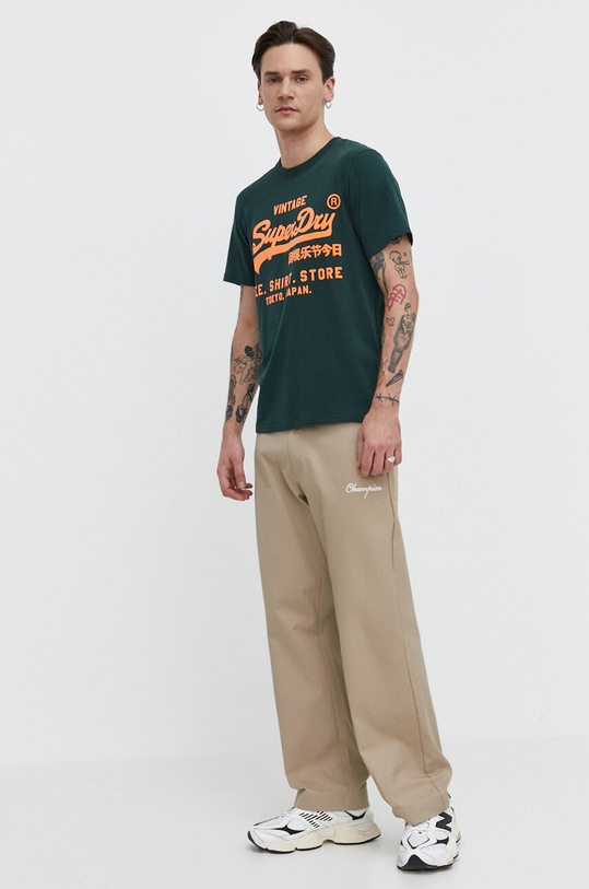 Superdry t-shirt bawełniany M1011922A.27E zielony SS24