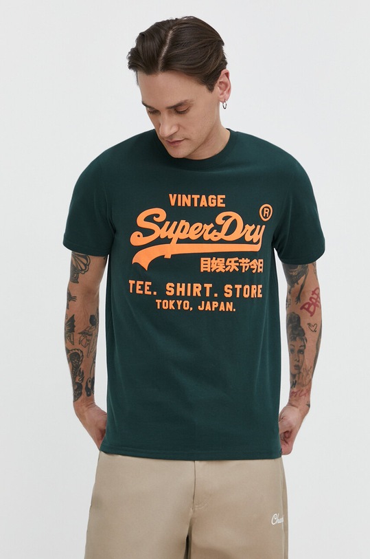 Superdry t-shirt bawełniany zielony M1011922A.27E