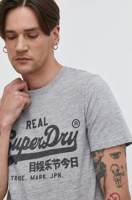 Superdry tricou din bumbac gri M1011472A.ZUC