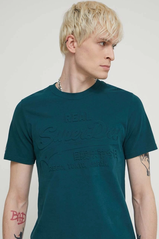 Superdry t-shirt bawełniany regular zielony M1011908A.8UM