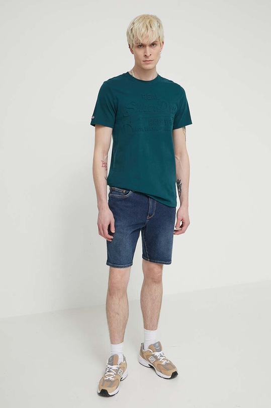 Bavlněné tričko Superdry M1011908A.8UM zelená SS24