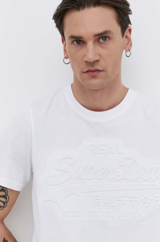 Superdry t-shirt bawełniany biały M1011908A.01C