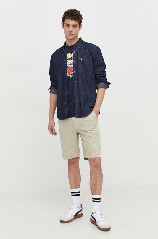 Bavlnené tričko Superdry M1011916A.98T tmavomodrá SS24