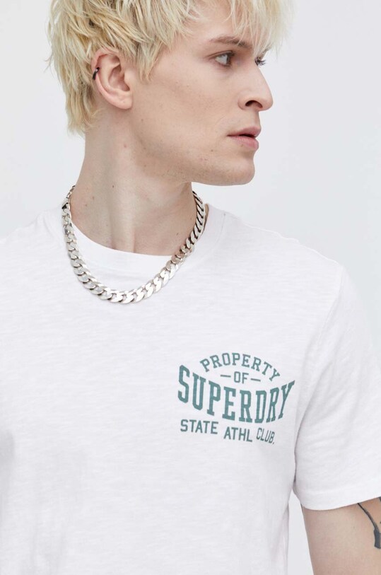 Хлопковая футболка Superdry хлопок белый M1011903A.RAV