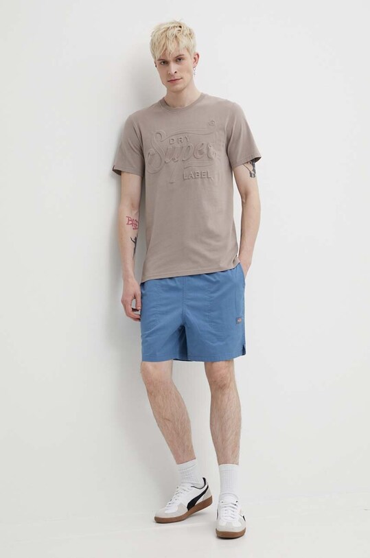 Бавовняна футболка Superdry M1011915A.1PC бежевий SS24