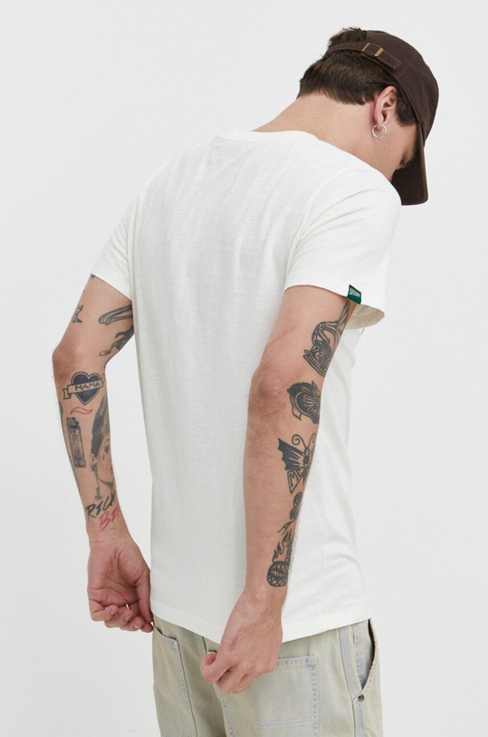 Bavlněné tričko Superdry M1011900A.2BC béžová SS24