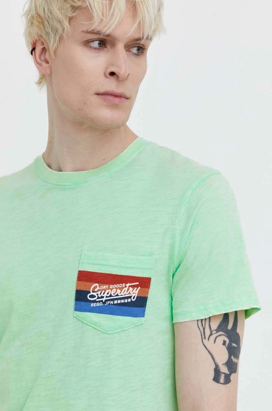 Pamučna majica Superdry zelena M1011904A.2AE
