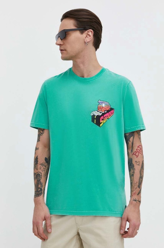 Superdry t-shirt bawełniany M1011907A.GBG zielony SS24