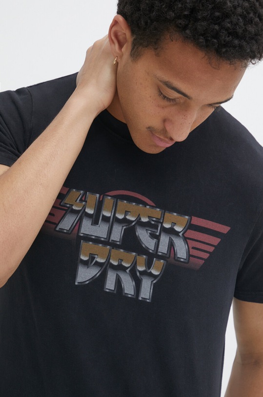 Superdry t-shirt bawełniany czarny M1011981A.AFB