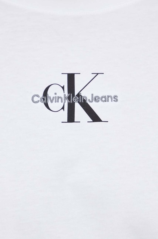 Βαμβακερό μπλουζάκι Calvin Klein Jeans J30J325211 λευκό