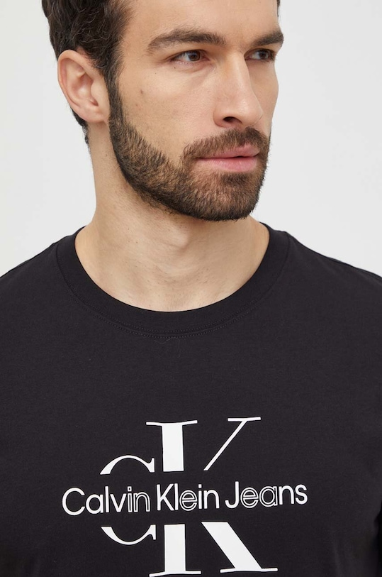 Odzież Calvin Klein Jeans t-shirt bawełniany J30J325190 czarny