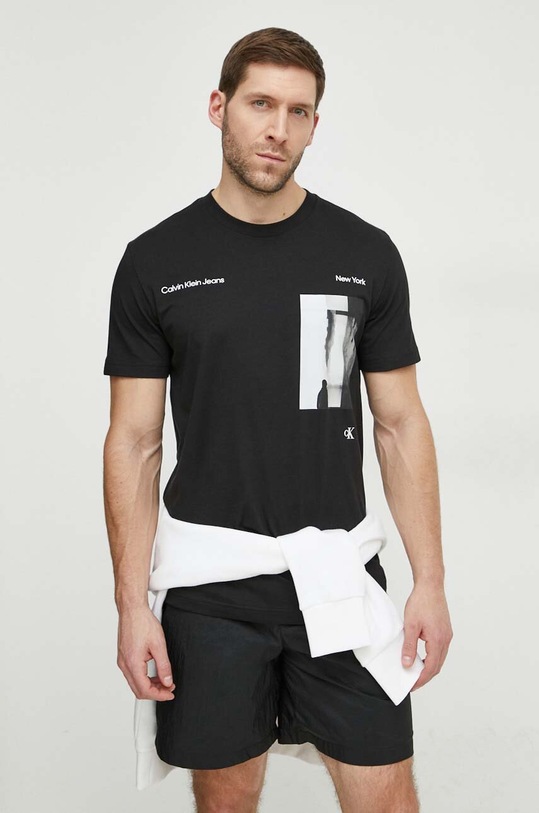 Calvin Klein Jeans t-shirt bawełniany nadruk czarny J30J325930