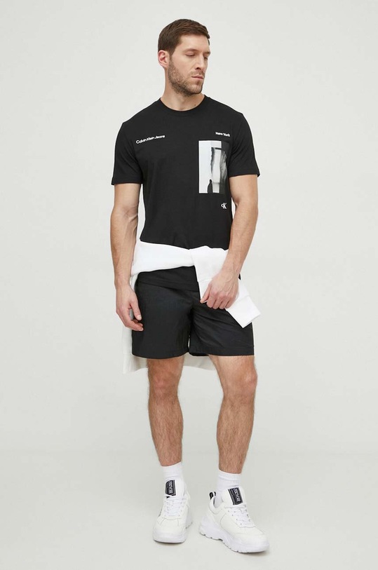 Calvin Klein Jeans t-shirt bawełniany J30J325930 czarny SS24