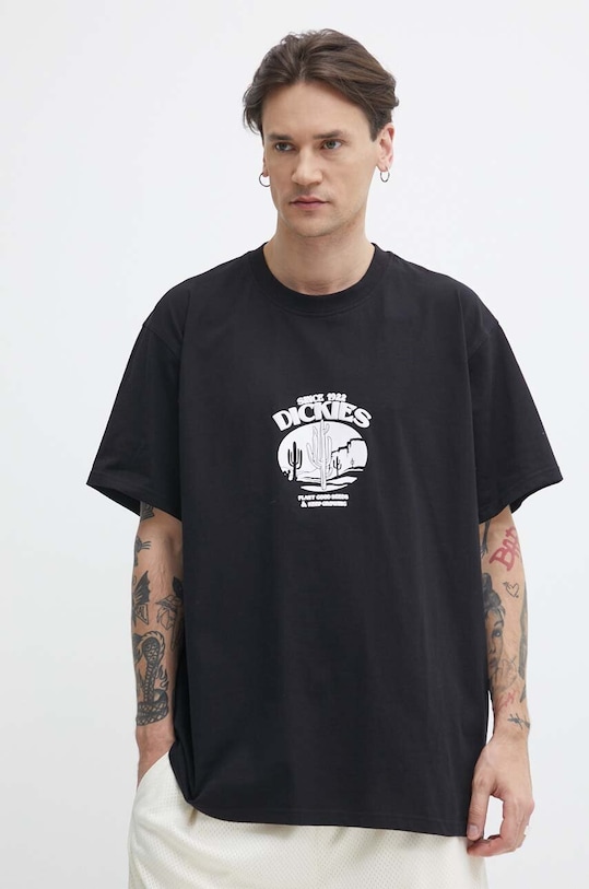 Bavlněné tričko Dickies TIMBERVILLE TEE SS potisk černá DK0A4YR3