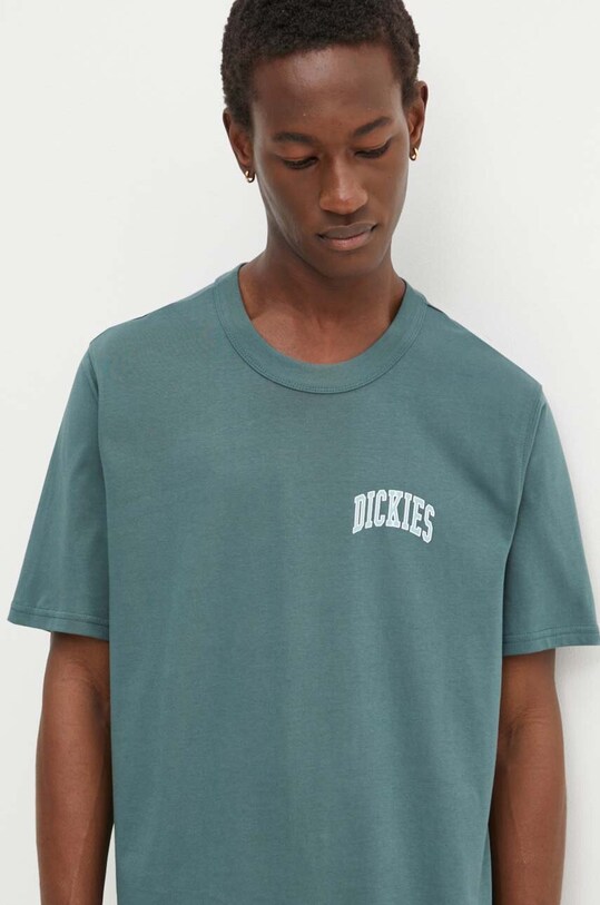 Dickies t-shirt in cotone AITKIN CHEST TEE SS sovrastampa turchese DK0A4Y8O