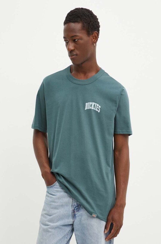 Dickies t-shirt in cotone AITKIN CHEST TEE SS turchese DK0A4Y8O
