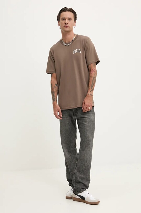 Dickies t-shirt in cotone AITKIN CHEST TEE SS DK0A4Y8O marrone AW24