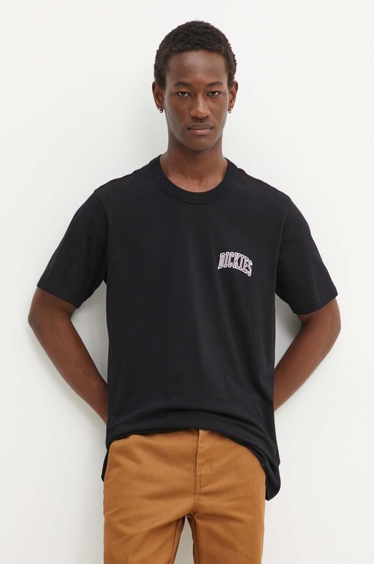 Bavlněné tričko Dickies AITKIN CHEST TEE SS černá DK0A4Y8O