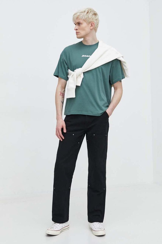 Dickies t-shirt bawełniany ENTERPRISE TEE SS DK0A4YRN zielony AW25