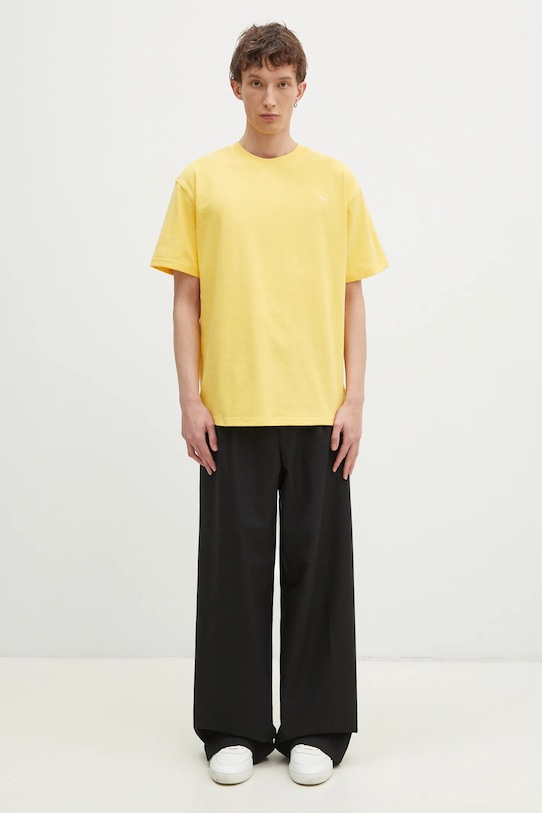 Puma t-shirt bawełniany MMQ 624009 żółty
