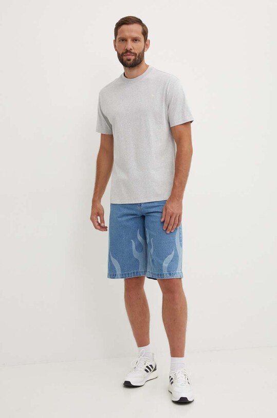 Bavlněné tričko Puma MMQ 624009 šedá SS25