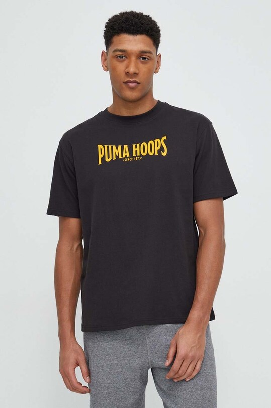 Бавовняна футболка Puma бавовна чорний 624755