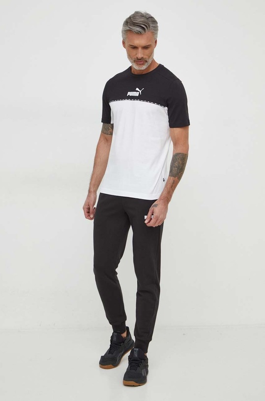 Βαμβακερό μπλουζάκι Puma 673341 λευκό SS24