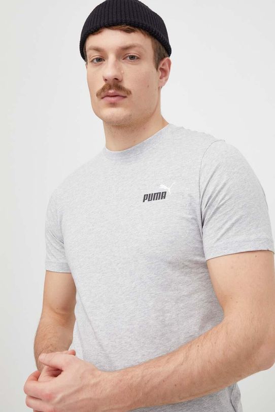 Bavlnené tričko Puma jednofarebný sivá 674470