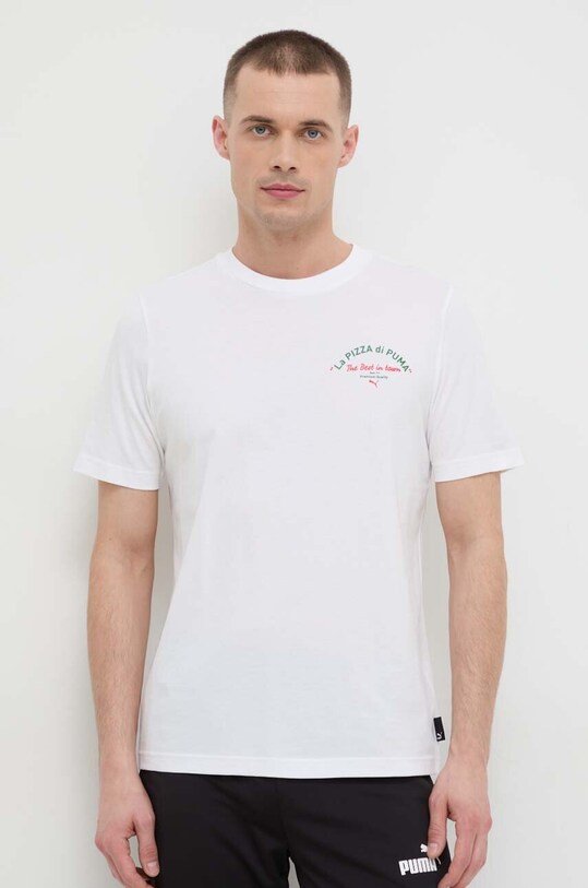 Puma t-shirt bawełniany nadruk biały 625415